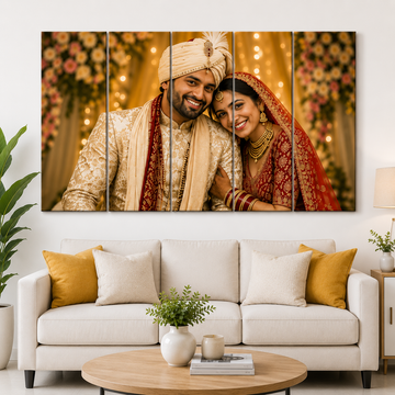 Custom 5 Panel Photo Canvas Wall Art